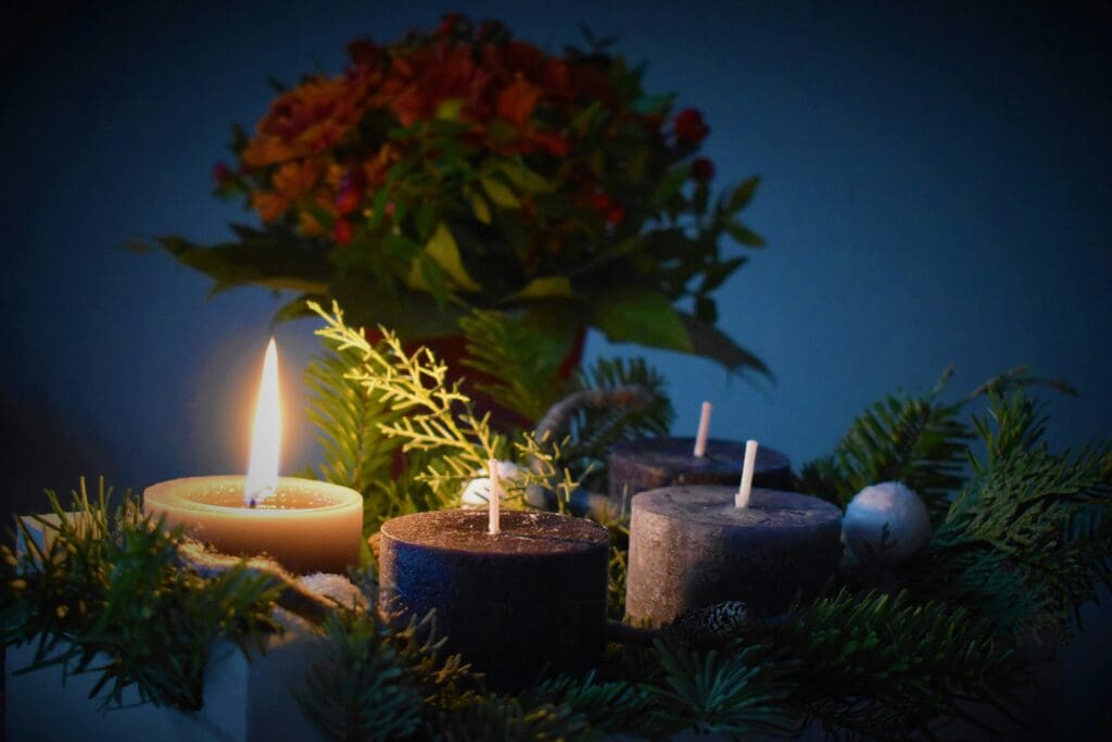 Candles Representing the Advent Christmas Homily Season